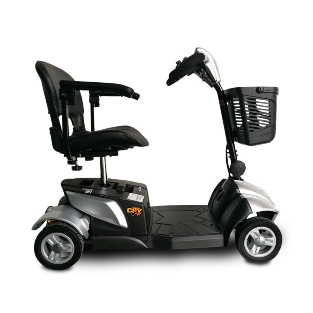 EV Rider CityCruzer Silver Full Side View