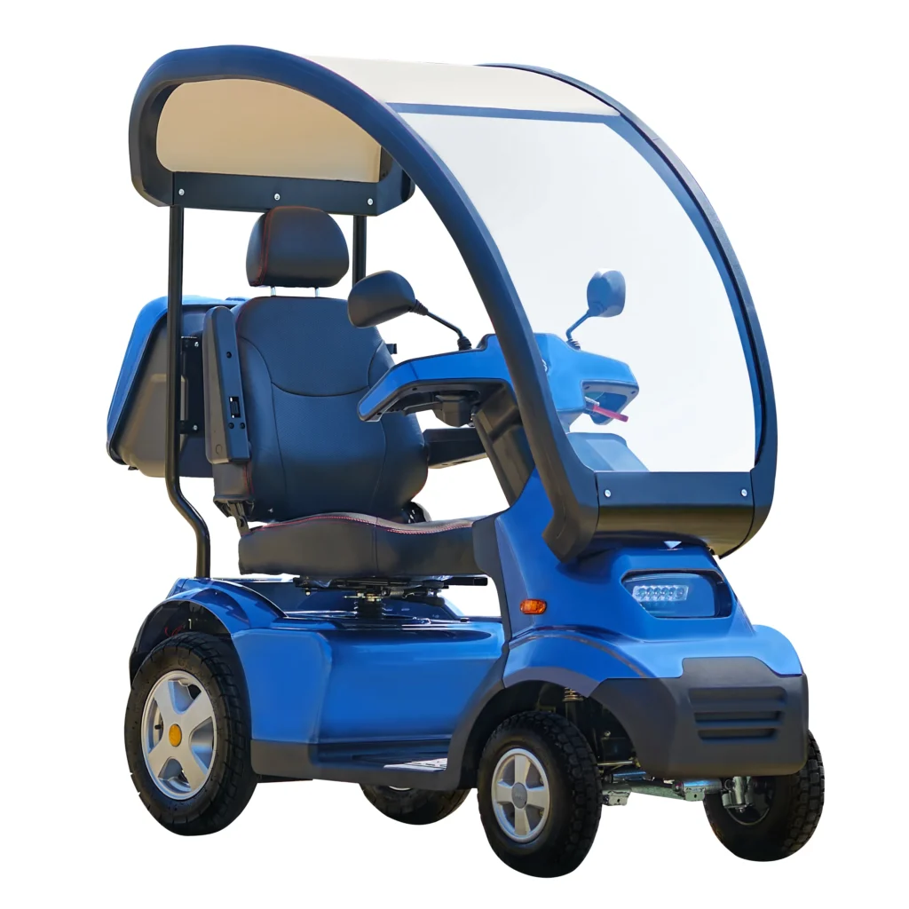 Blue Afiscooter S4 Mobility Scooter with Canopy