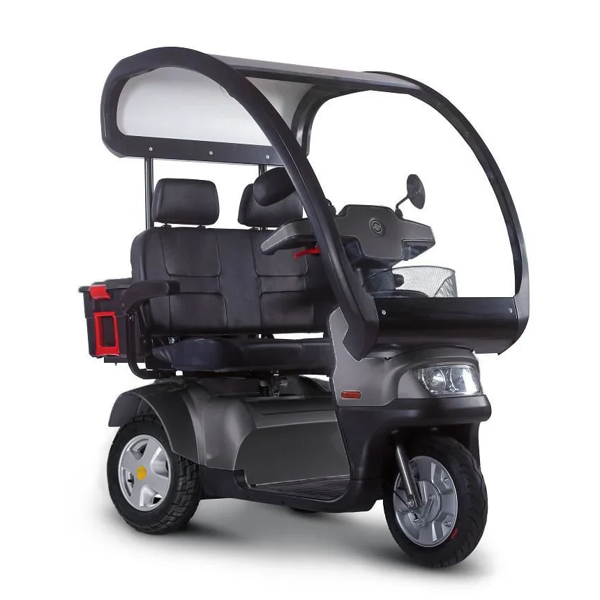 Gray Afiscooter S3 Dual Seat Canopy Mobility Scooter