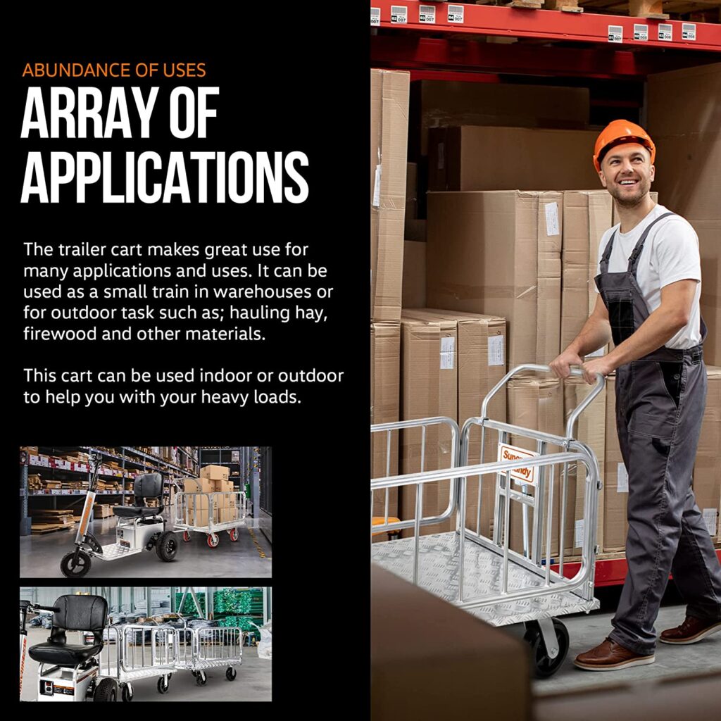 SuperHandy Platform Truck and Trailer - 1200Lb Capacity, Connects Directly to Utility Tugger view 6