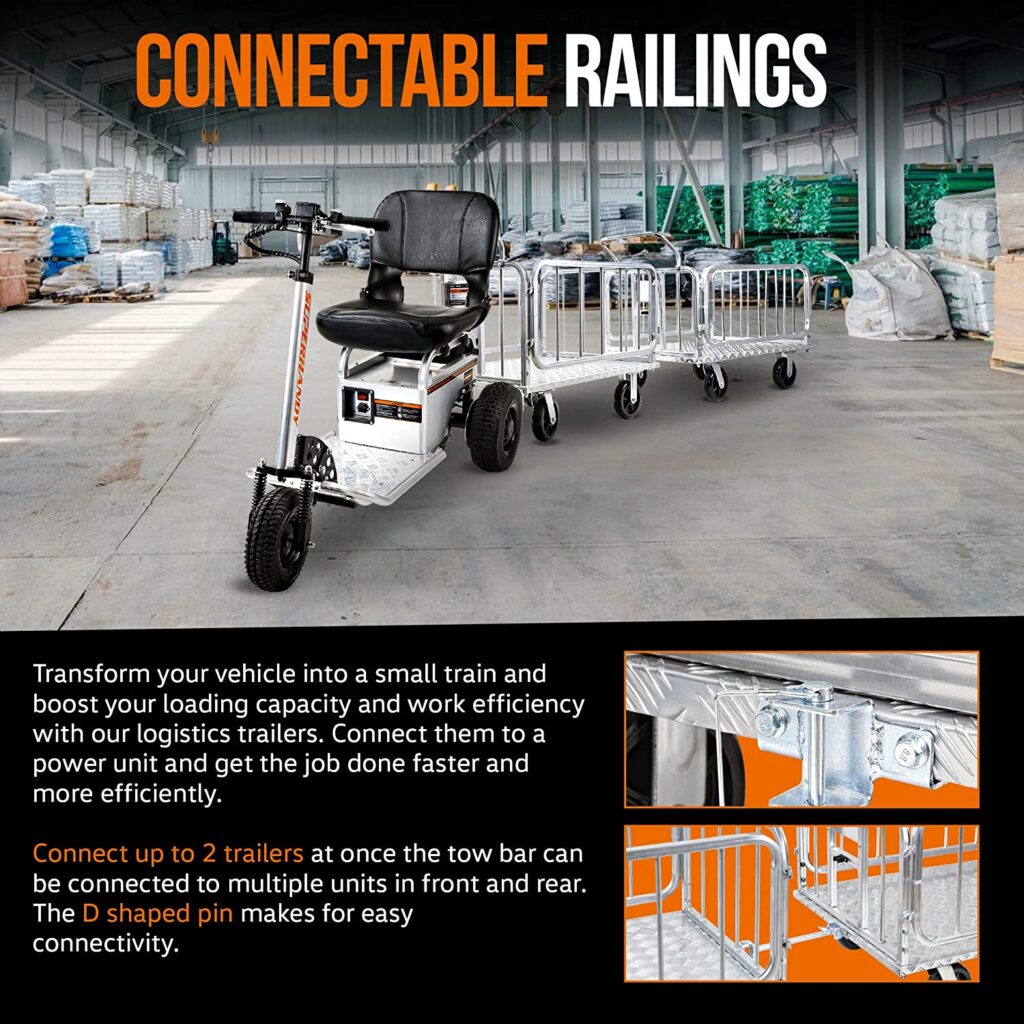 SuperHandy Platform Truck and Trailer - 1200Lb Capacity, Connects Directly to Utility Tugger view 8